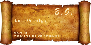 Bari Orsolya névjegykártya